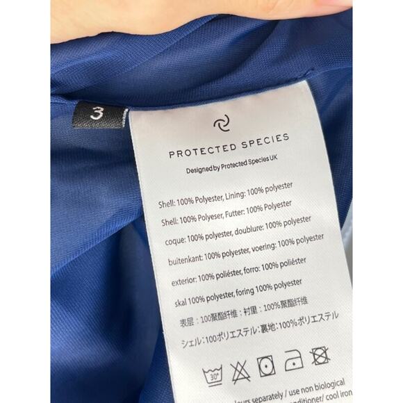 PROTECTED SPECIES Sz 3 L Large Light Blue Bomber Waterproof Jacket - Picture 4 of 9